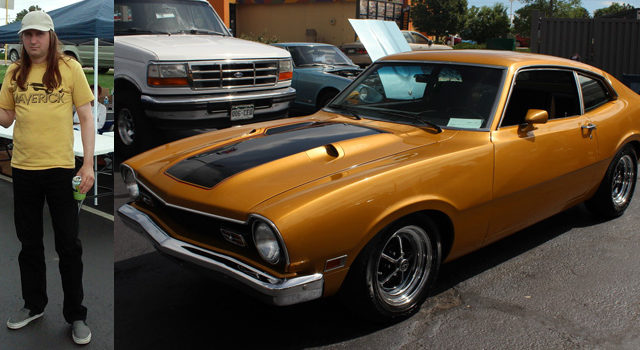 Tim-Racobs-with-his-1973-Ford-Maverick-3rd-Place-Rosies-Choice